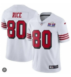 Women's San Francisco 49ers #80 Jerry Rice White Throwback Vapor Untouchable Stitched Football 2024 Super Bowl LVIII Jersey