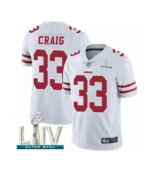 Youth San Francisco 49ers #33 Roger Craig White Vapor Untouchable Limited Player Super Bowl LIV Bound Football Jersey