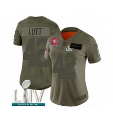 Women's San Francisco 49ers #42 Ronnie Lott Limited Olive 2019 Salute to Service Super Bowl LIV Bound Football Jersey
