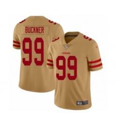Women's San Francisco 49ers #99 DeForest Buckner Limited Gold Inverted Legend Football Jersey