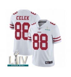 Men's San Francisco 49ers #88 Garrett Celek White Vapor Untouchable Limited Player Super Bowl LIV Bound Football Jersey