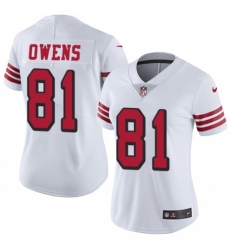 Women's Nike San Francisco 49ers #81 Terrell Owens Limited White Rush Vapor Untouchable NFL Jersey