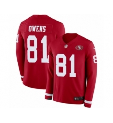 Youth Nike San Francisco 49ers #81 Terrell Owens Limited Red Therma Long Sleeve NFL Jersey