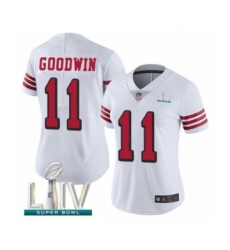 Women's San Francisco 49ers #11 Marquise Goodwin Limited White Rush Vapor Untouchable Super Bowl LIV Bound Football Jersey