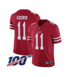 Youth San Francisco 49ers #11 Marquise Goodwin Red Team Color Vapor Untouchable Limited Player 100th Season Football Jersey