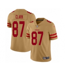 Women's San Francisco 49ers #87 Dwight Clark Limited Gold Inverted Legend Football Jersey