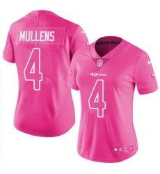 Women's Nike San Francisco 49ers #4 Nick Mullens Limited Pink Rush Fashion NFL Jersey