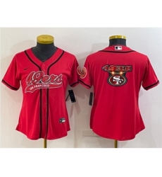 Youth San Francisco 49ers White Team Big Logo With Patch Cool Base Stitched Baseball Jersey