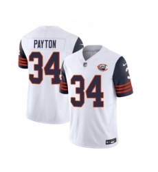 Men's Chicago Bears #34 Walter Payton White Navy 2023 F.U.S.E. Throwback Limited Football Stitched Game Jersey
