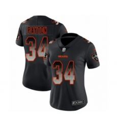 Women's Chicago Bears #34 Walter Payton Limited Black Smoke Fashion Football Jersey