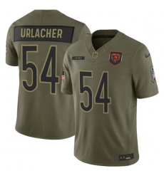 Men's Chicago Bears #54 Brian Urlacher Olive 2025 Salute to Service Limited Football Stitched Jersey