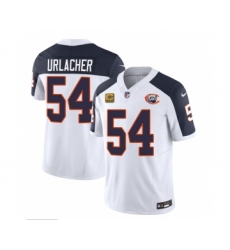 Men's Chicago Bears #54 Brian Urlacher White Navy 2023 F.U.S.E. 4-star C Throwback Limited Football Stitched Game Jersey