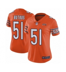 Women's Chicago Bears #51 Dick Butkus Orange Alternate 100th Season Limited Football Jersey