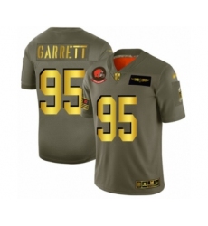 Men's Cleveland Browns #95 Myles Garrett Olive Gold 2019 Salute to Service Limited Football Jersey