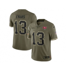 Men's Tampa Bay Buccaneers #13 Mike Evans 2022 Olive Salute To Service Limited Stitched Jersey
