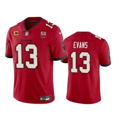 Men's Tampa Bay Buccaneers #13 Mike Evans Red 2025 50th Anniversary And 4-Star C Vapor Untouchable Limited Football Stitched Jersey