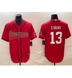 Men's Tampa Bay Buccaneers #13 Mike Evans Red Cool Base Baseball Stitched Jersey