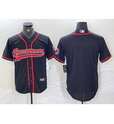 Men's Tampa Bay Buccaneers Blank Black Cool Base Stitched Baseball Jersey