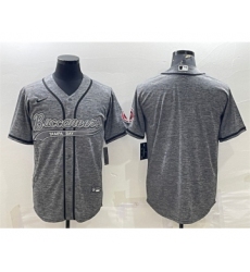 Men's Tampa Bay Buccaneers Blank Gray With Patch Cool Base Stitched Baseball Jersey