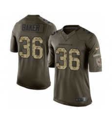 Men's Arizona Cardinals #36 Budda Baker Elite Green Salute to Service Football Jersey