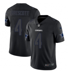 Men's Nike Dallas Cowboys #4 Dak Prescott Limited Black Rush Impact NFL Jersey