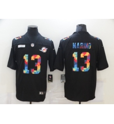 Men's Miami Dolphins #13 Dan Marino Rainbow Version Nike Limited Jersey