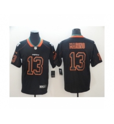 Men's Nike Miami Dolphins #13 Dan Marino Lights Out Black Rush NFL Jersey