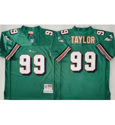 Men's Miami Dolphins #99 Jason Taylor Aqua Throwback Stitched Football Jersey