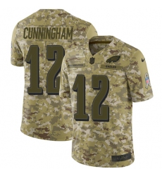 Youth Nike Philadelphia Eagles #12 Randall Cunningham Limited Camo 2018 Salute to Service NFL Jersey
