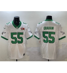 Men's Philadelphia Eagles #55 Brandon Graham White 2025 Super Bowl LIX F.U.S.E. Vapor Untouchable Limited Stitched Football Jersey