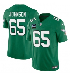 Men's Philadelphia Eagles #65 Lane Johnson Kelly Green 2025 F.U.S.E. With 4-Star C Vapor Untouchable Limited Throwback Stitched Football Jersey