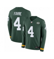 Men's Nike Green Bay Packers #4 Brett Favre Limited Green Therma Long Sleeve NFL Jersey