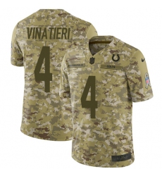 Youth Nike Indianapolis Colts #4 Adam Vinatieri Limited Camo 2018 Salute to Service NFL Jersey